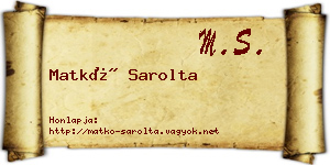 Matkó Sarolta névjegykártya