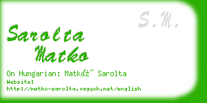 sarolta matko business card